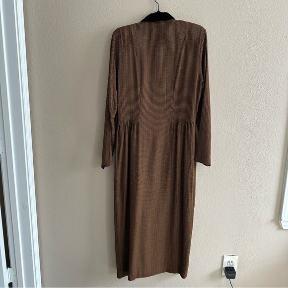 Vintage Donna Ricco Houndstooth Blazer Coat Maxi Dress - Picture 4 of 6